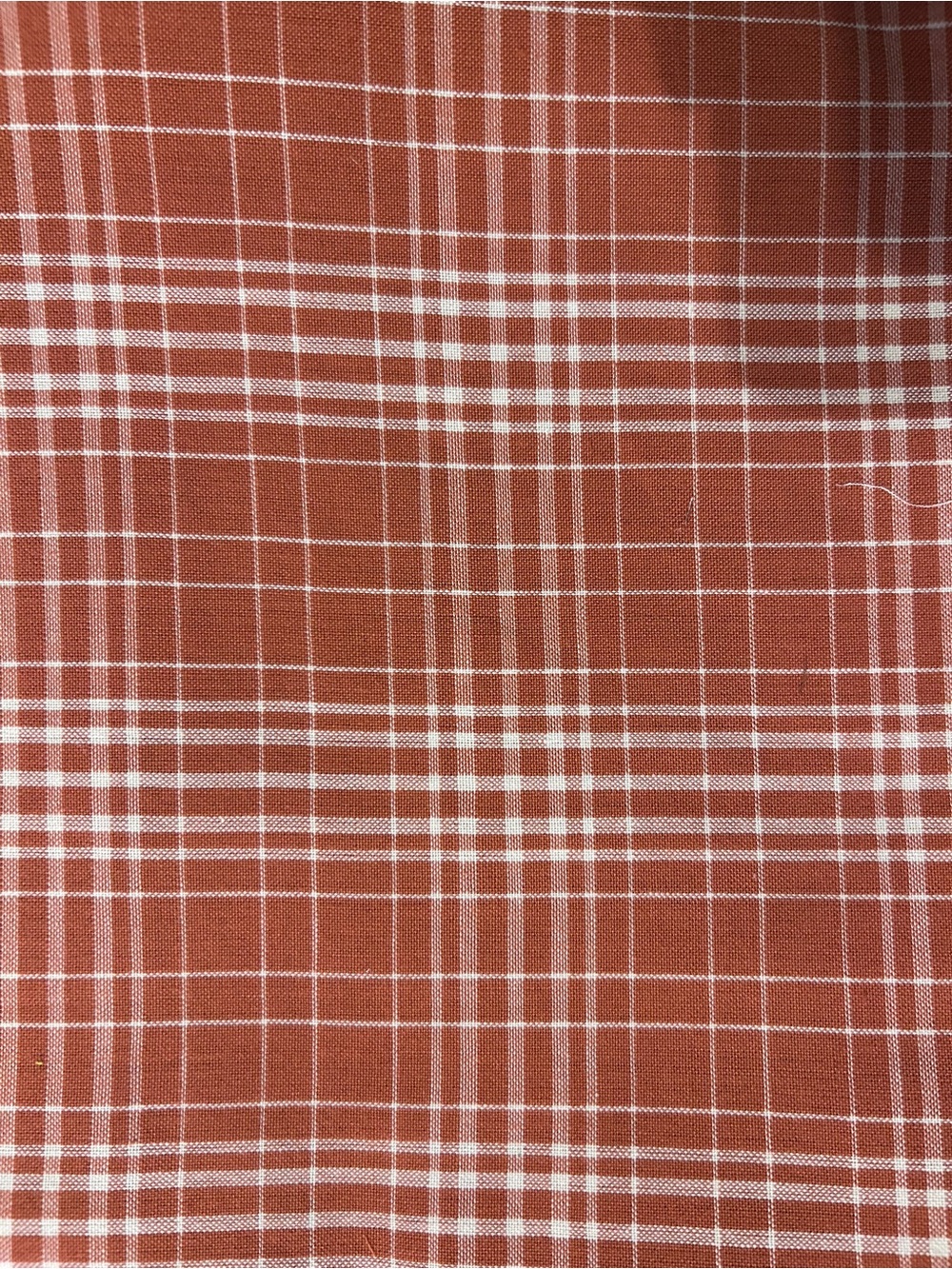 Plaid Rust and White Bedding Coverlet - Classic Checked Design